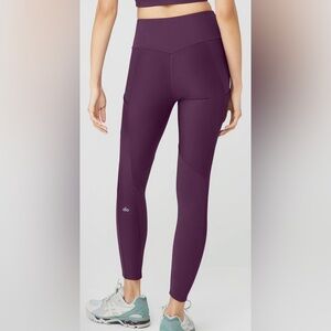 Alo Ribbed Airlift High-Waist 7/8 Enchanted Legging Dark Plum XS